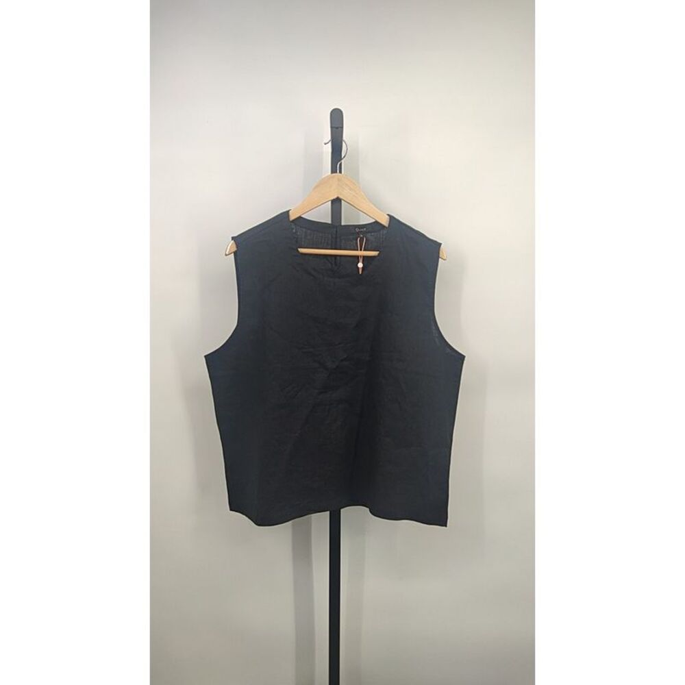Quince Black Linen Sleeveless Top